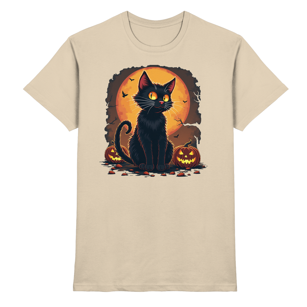 Halloween Black Cat- Schwarze Katze - Premium Shirt