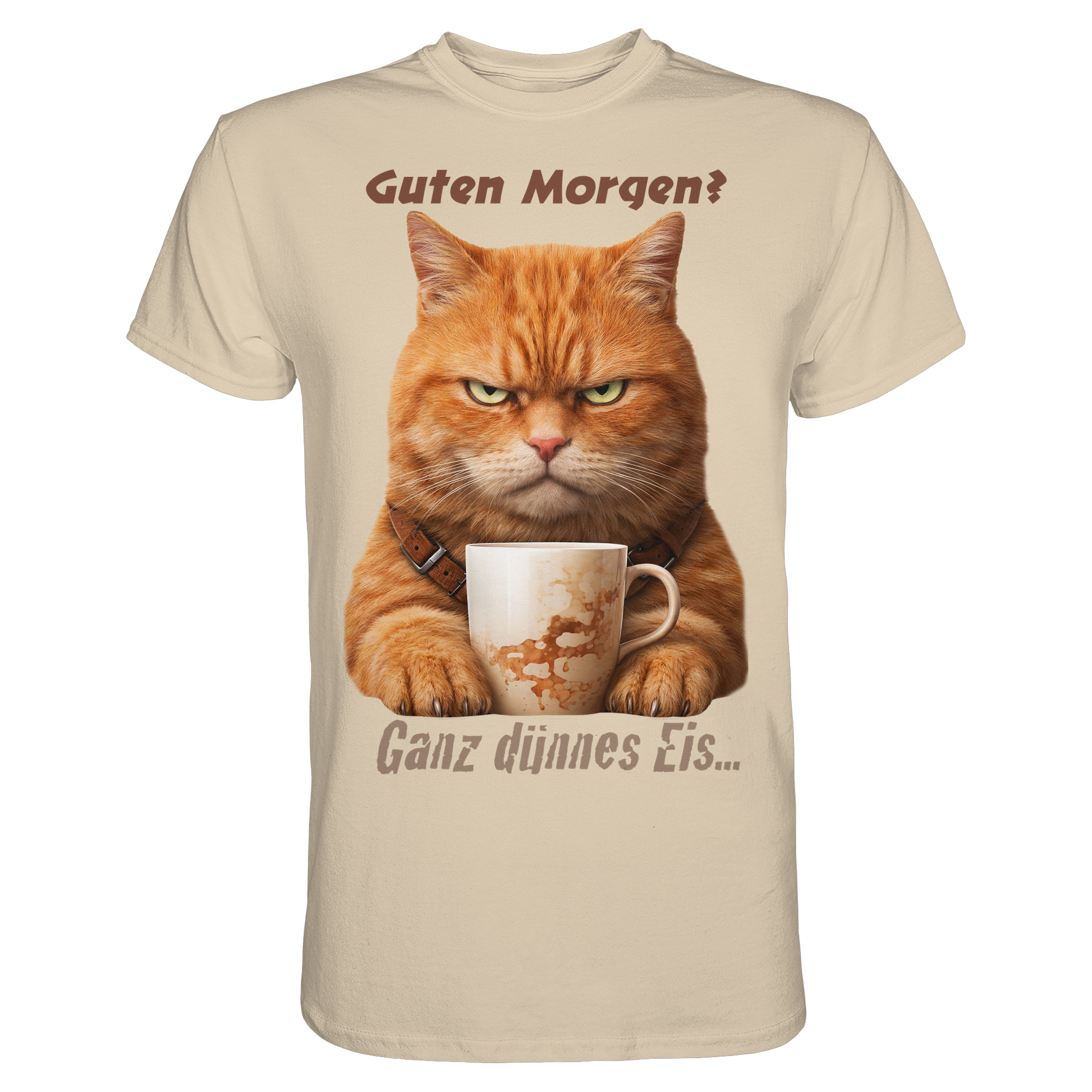 Guten Morgen Ganz dünnnes Eis. Ginger Cat comic  - Premium Shirt