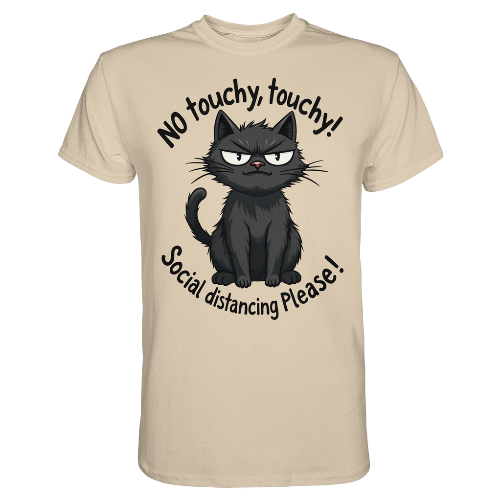 No touchy, touchy! Social distance Please! Black cat - Premium Shirt