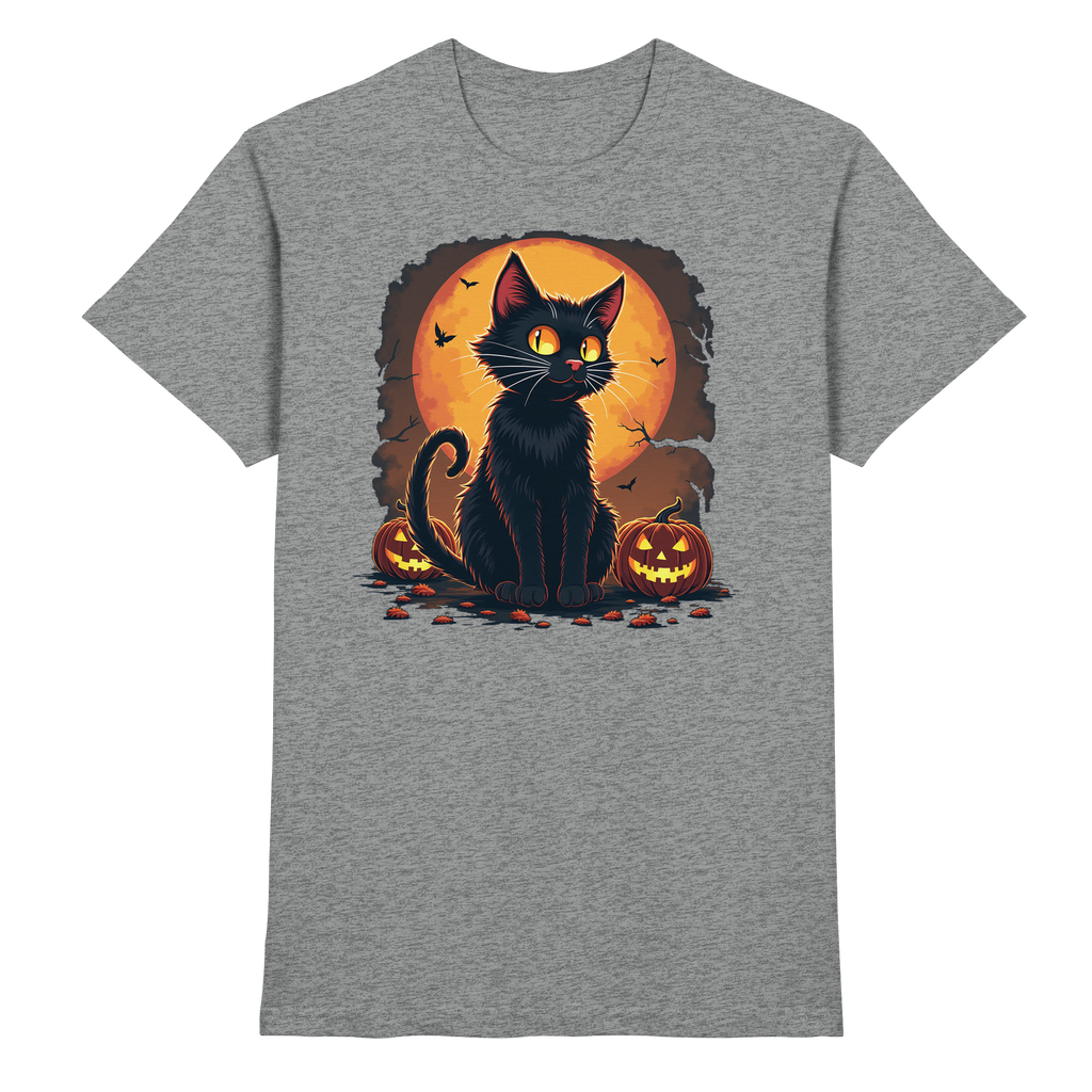 Halloween Black Cat- Schwarze Katze - Premium Shirt