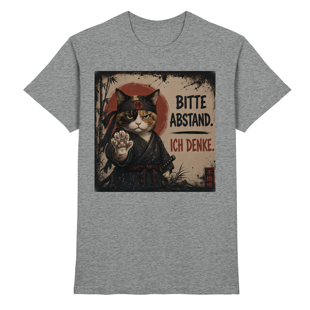 Cyberpunk Samurai grumpy Cat Bitte Abstand - Premium Shirt