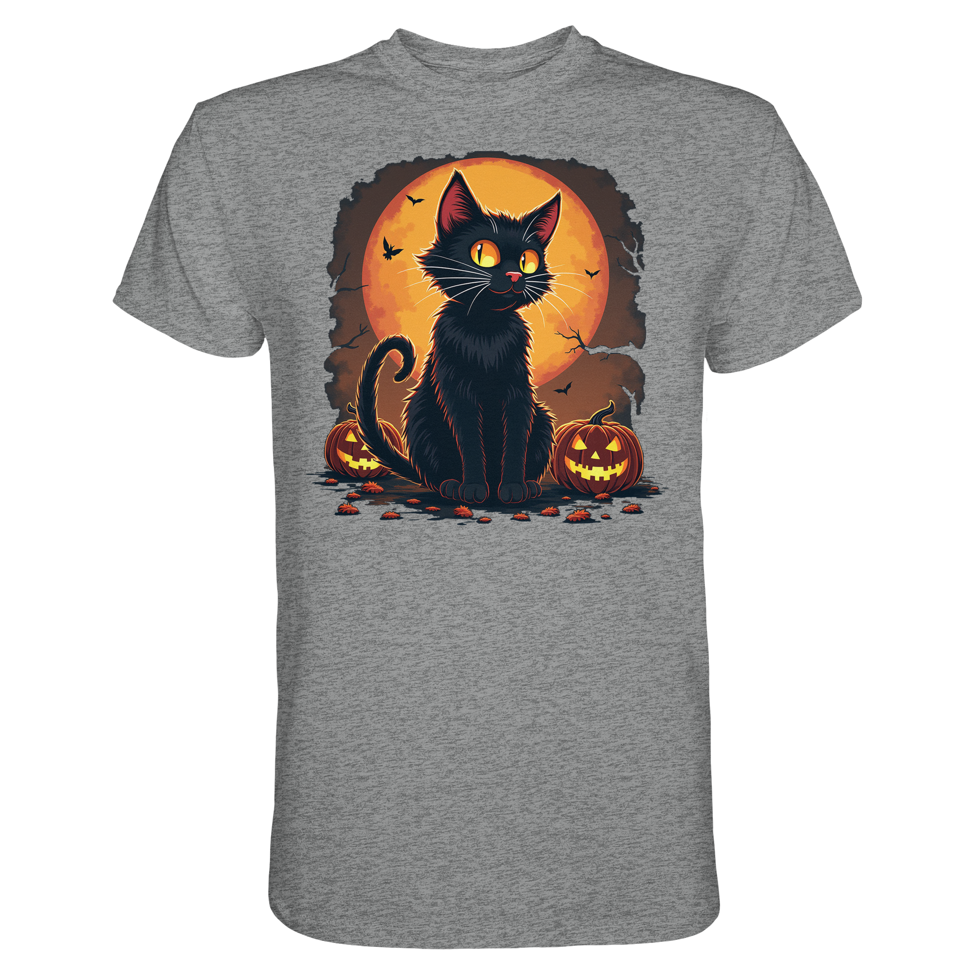 Halloween Black Cat- Schwarze Katze - Premium Shirt