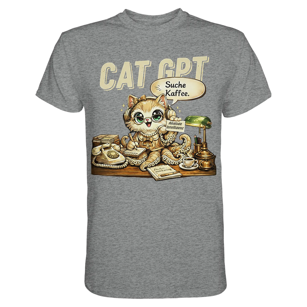 CAT GPT Funny Retro Office Cat - Premium Shirt - PAWentura