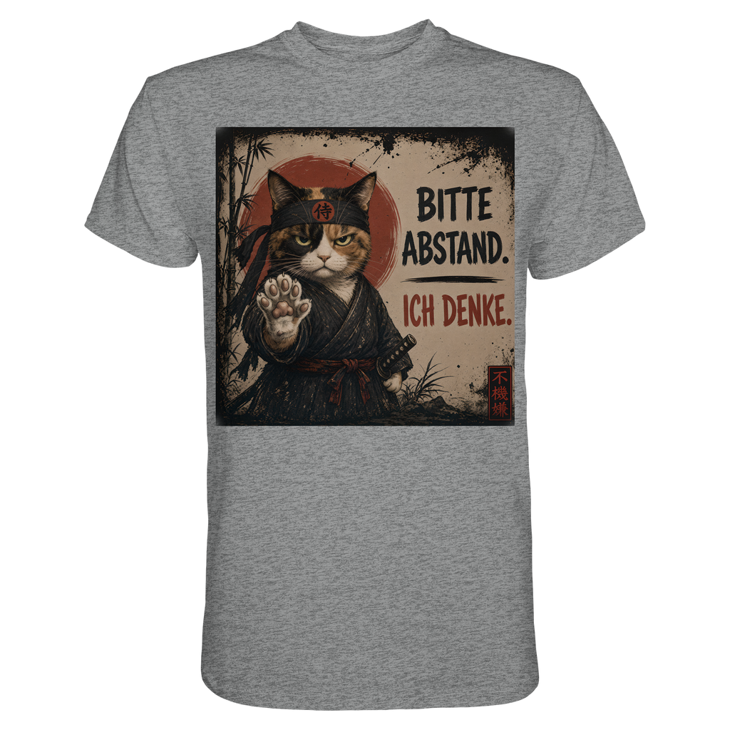 Cyberpunk Samurai grumpy Cat Bitte Abstand - Premium Shirt
