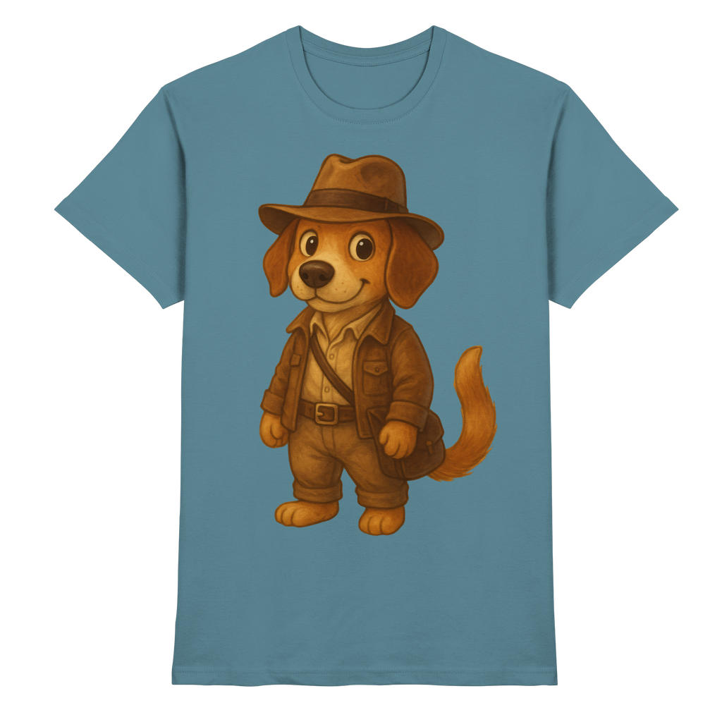 Abenteurer Hunde Cartoon  - Premium Shirt