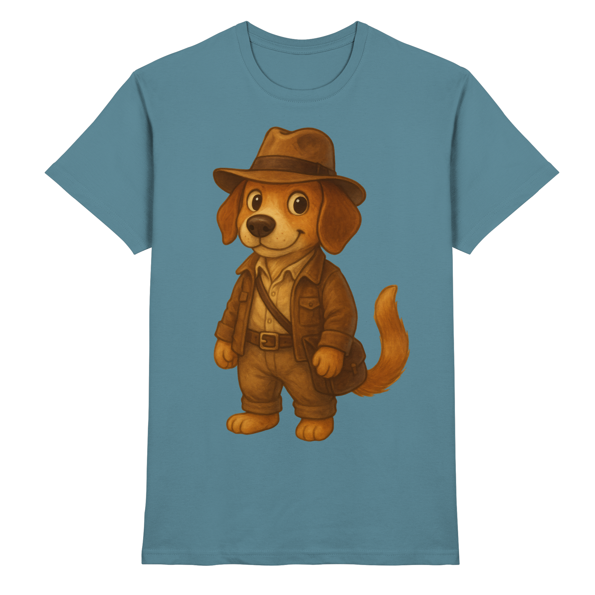Abenteurer Hunde Cartoon  - Premium Shirt