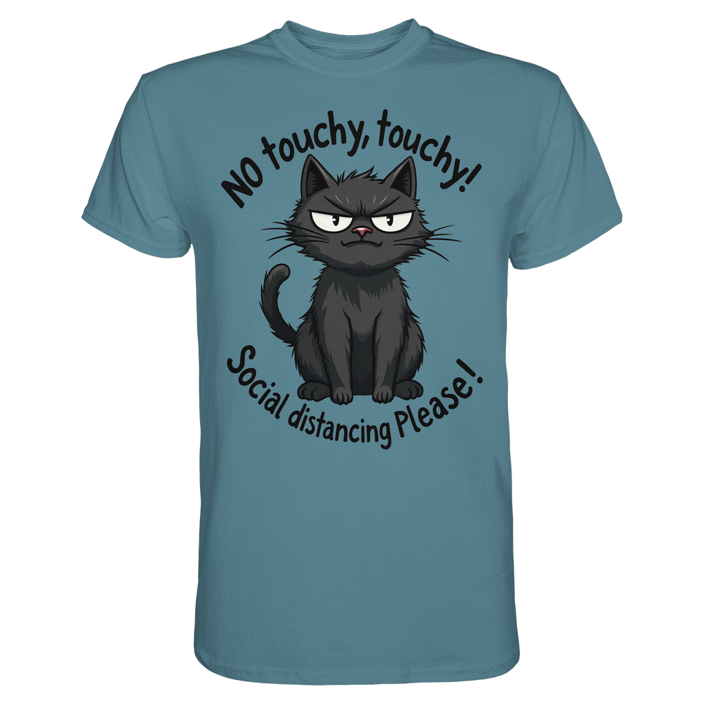 No touchy, touchy! Social distance Please! Black cat - Premium Shirt