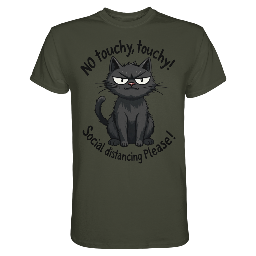 No touchy, touchy! Social distance Please! Black cat - Premium Shirt
