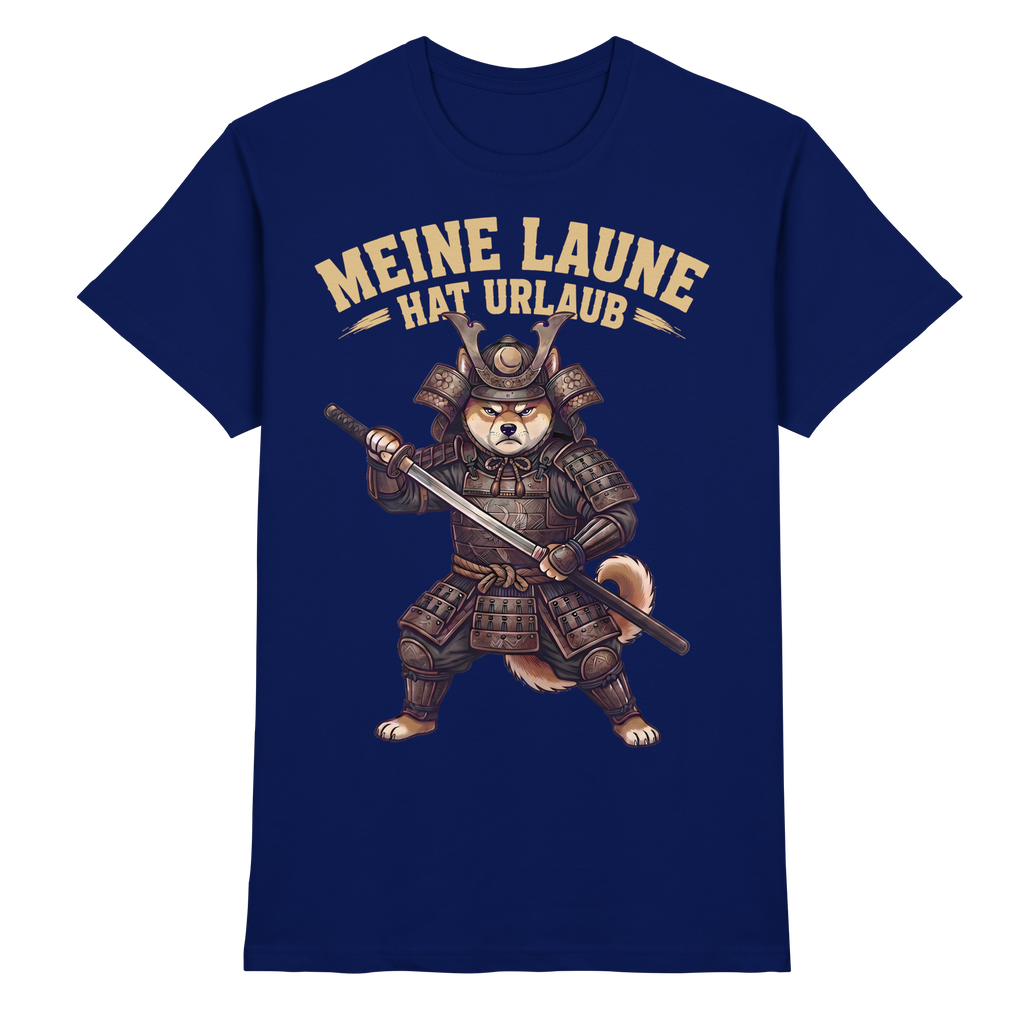 Meine Laune hat Urlaub – Lustiger Shiba Samurai Hund - Premium Shirt
