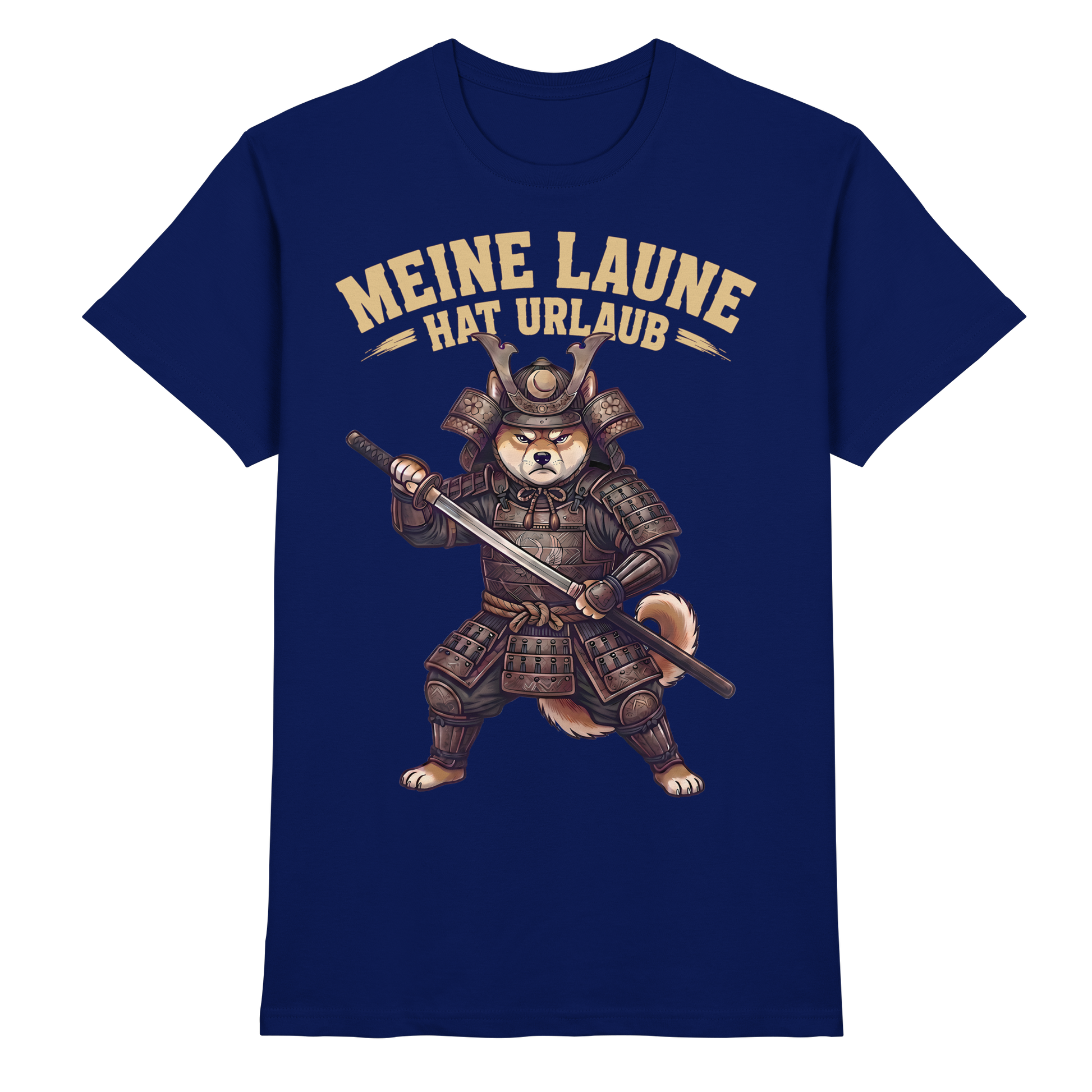 Meine Laune hat Urlaub – Lustiger Shiba Samurai Hund - Premium Shirt