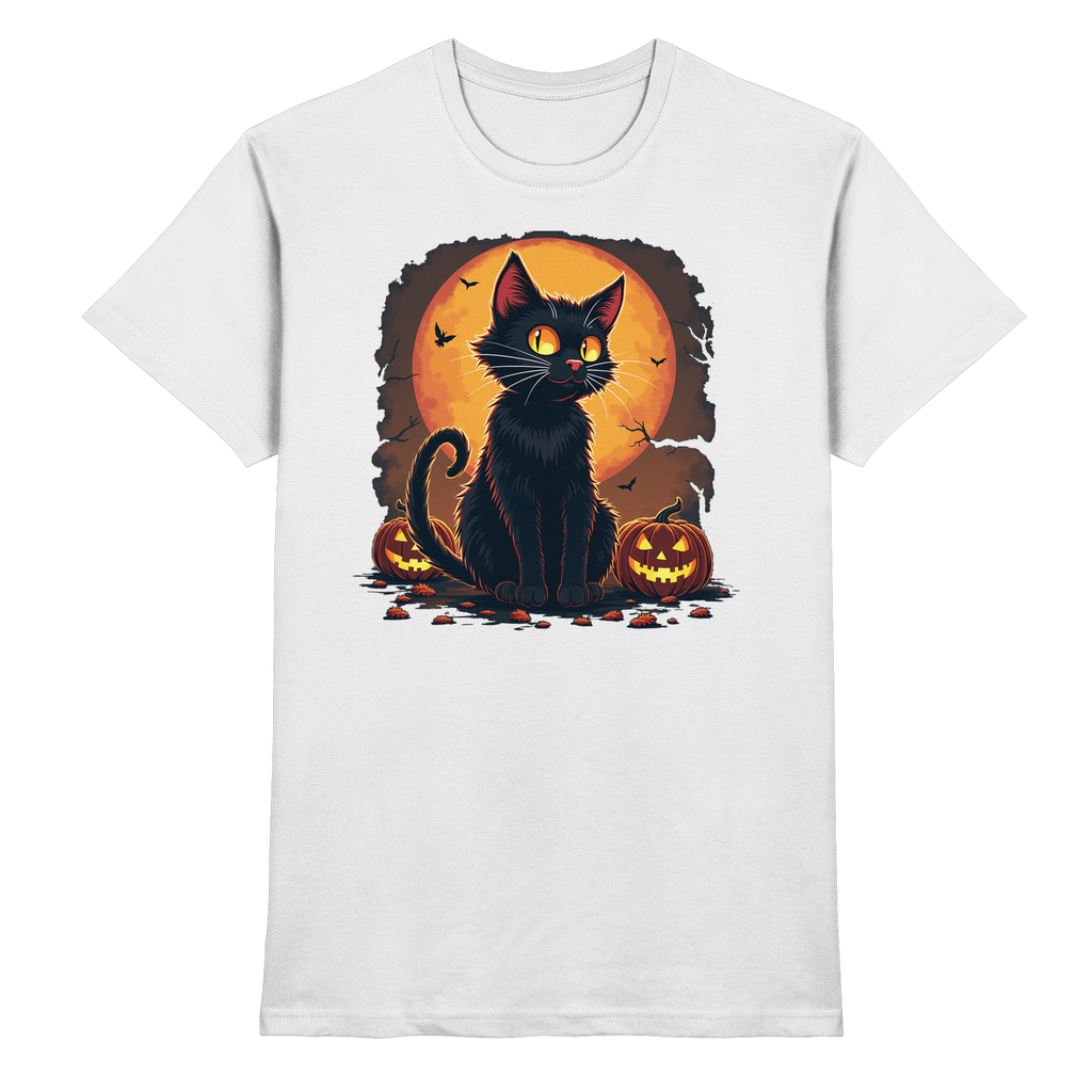Halloween Black Cat- Schwarze Katze - Premium Shirt