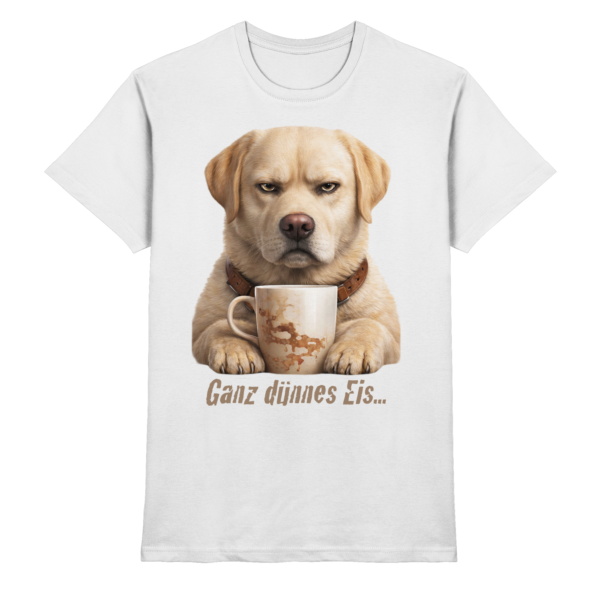 Ganz dünnes Eis- Grumpy Labrador Retreiver  - Premium Shirt