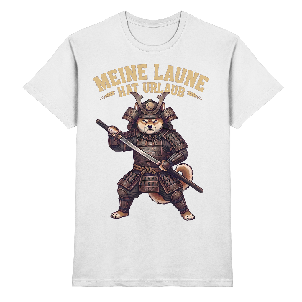 Meine Laune hat Urlaub – Lustiger Shiba Samurai Hund - Premium Shirt