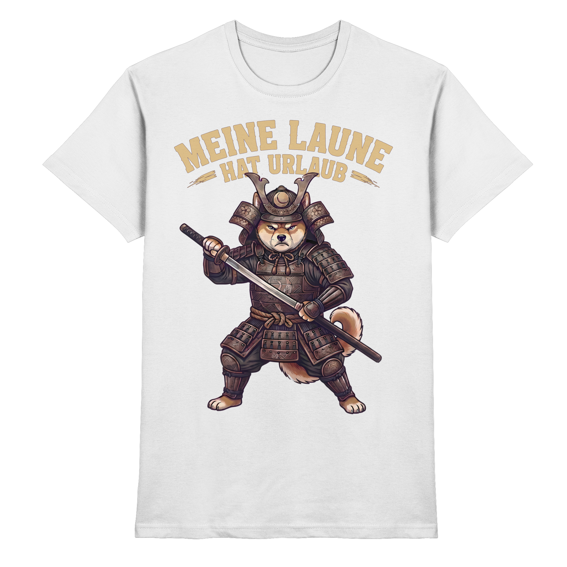 Meine Laune hat Urlaub – Lustiger Shiba Samurai Hund - Premium Shirt