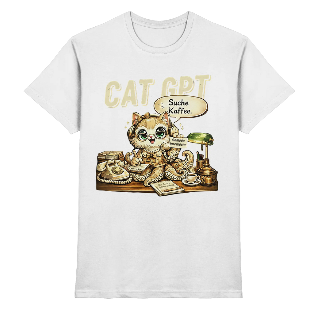 CAT GPT Funny Retro Office Cat - Premium Shirt - PAWentura