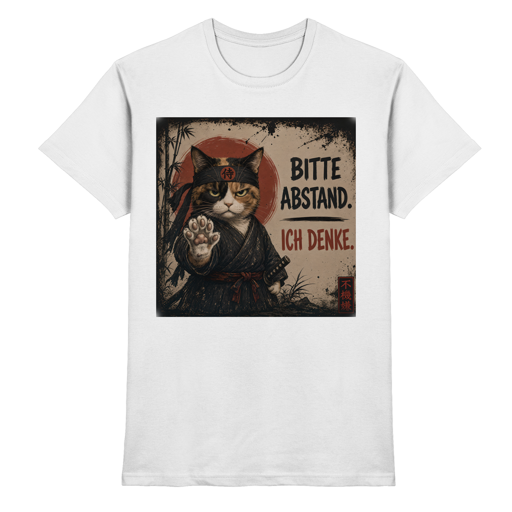 Cyberpunk Samurai grumpy Cat Bitte Abstand - Premium Shirt