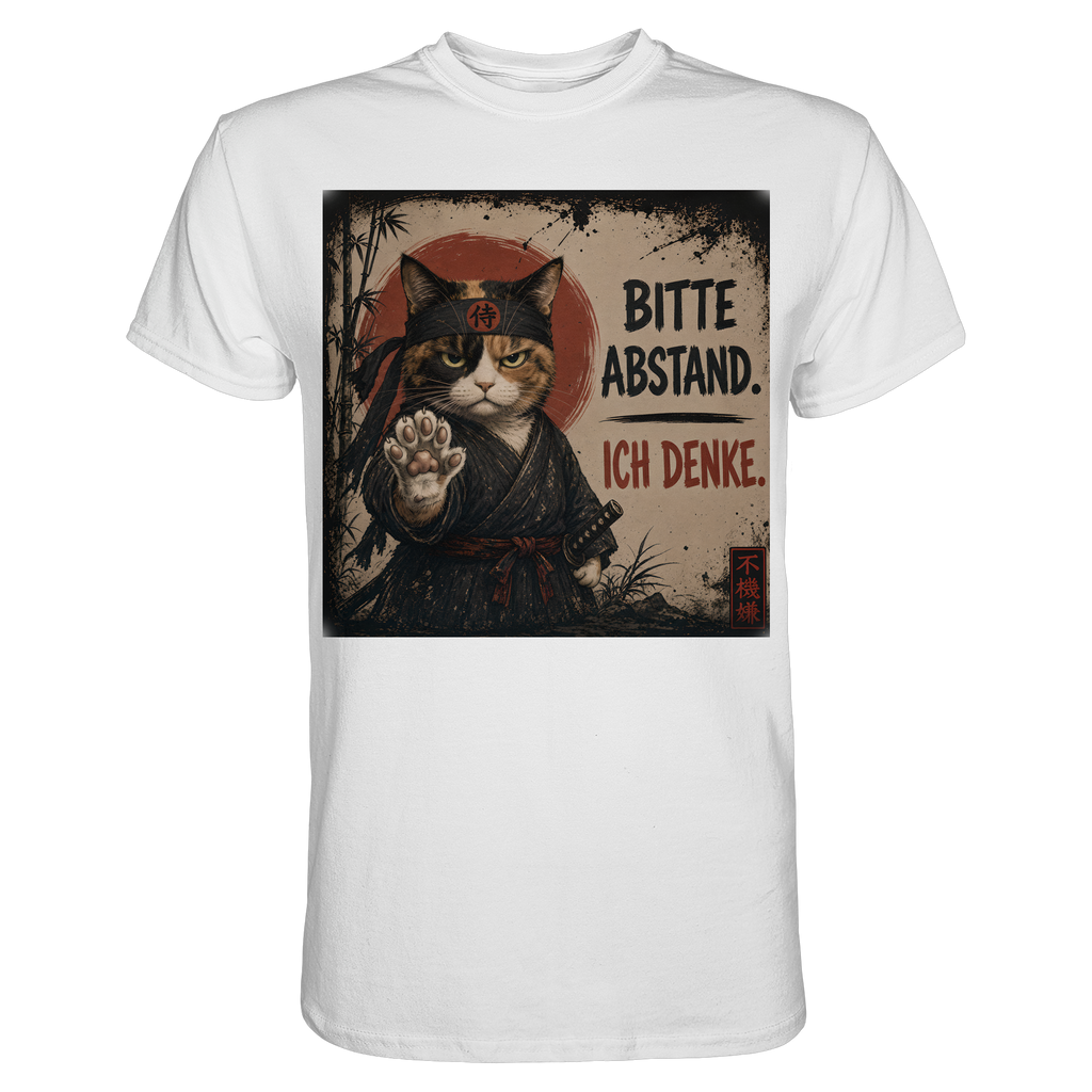 Cyberpunk Samurai grumpy Cat Bitte Abstand - Premium Shirt