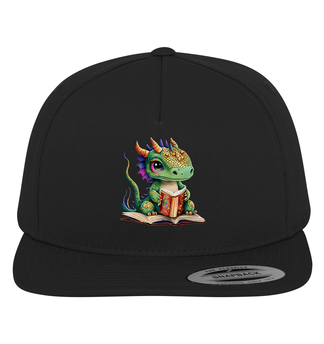 Kleiner lesender Drache -personalisierbar - Premium Snapback