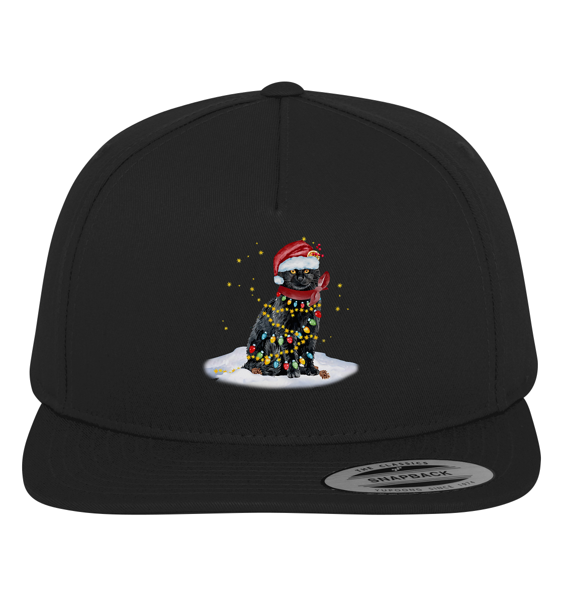 Lustige Weihnachts Katze Zeichnung - Premium Snapback