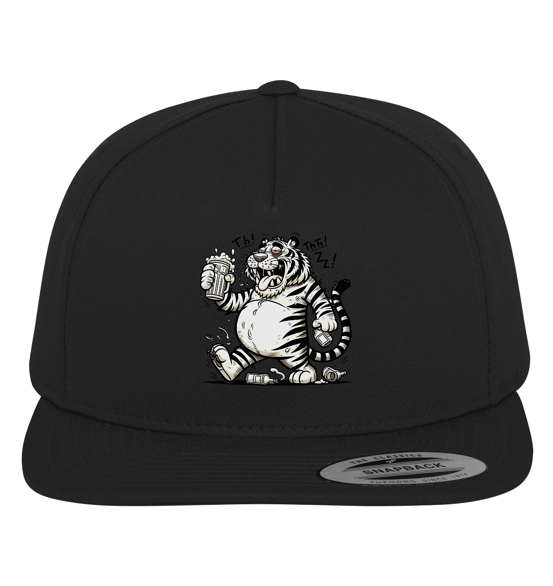 Drinkender Tiger Cartoon - Premium Snapback