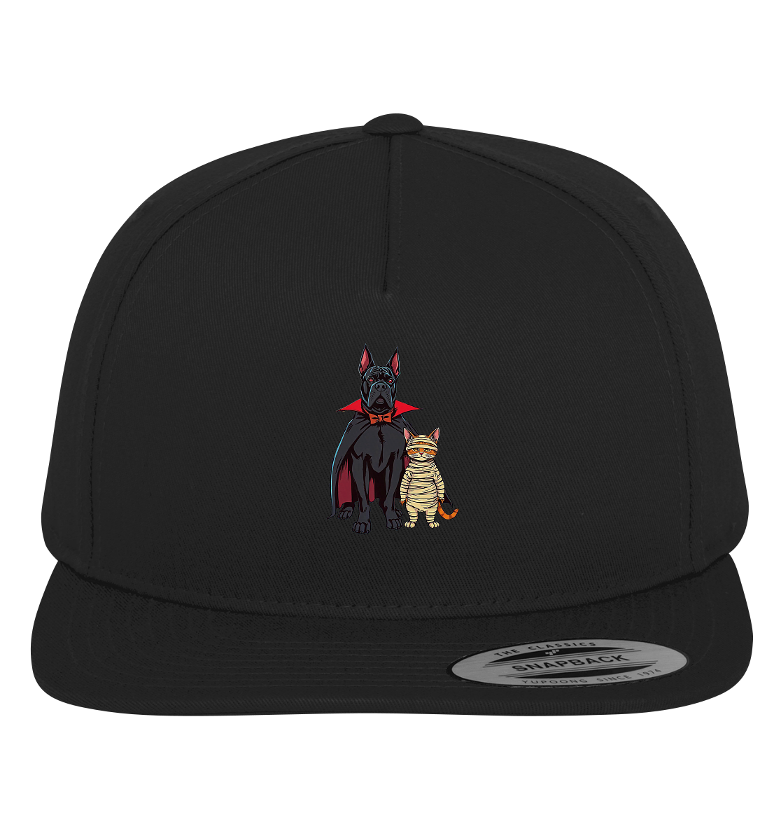 Halloween Cane Corso mit Katze als comic - Premium Snapback