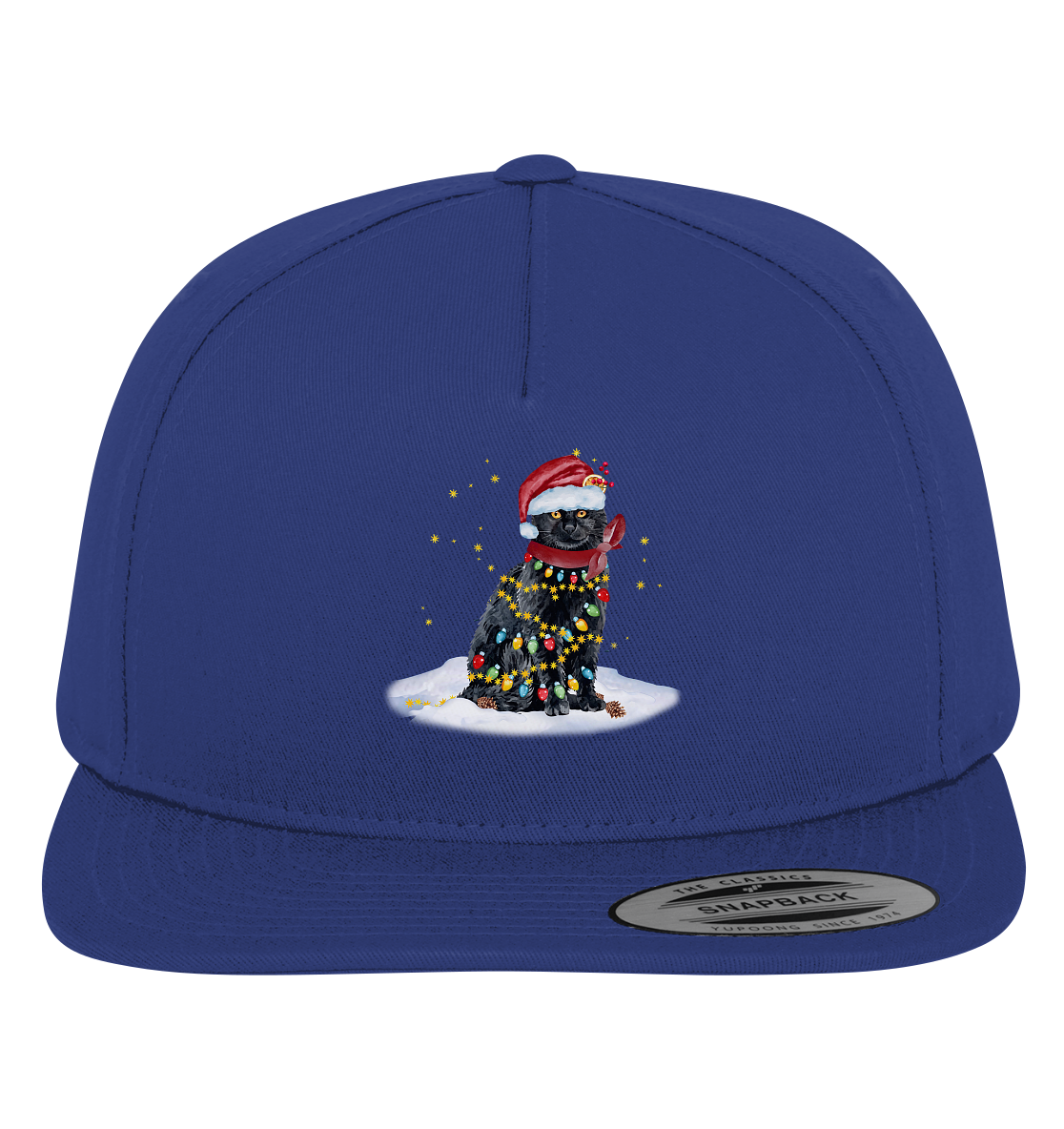 Lustige Weihnachts Katze Zeichnung - Premium Snapback