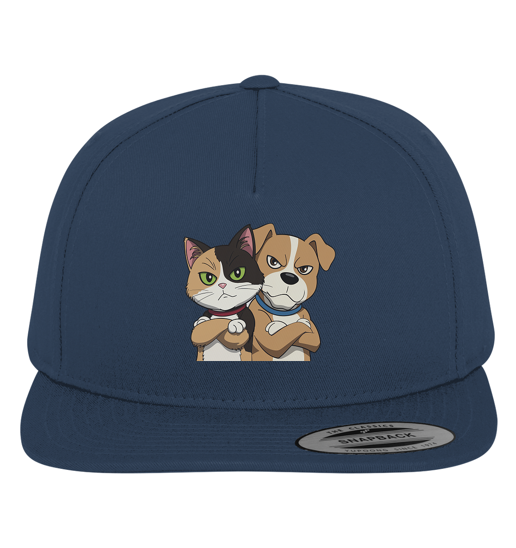 Hund und Katze grumpy - personalisierbar - Premium Snapback