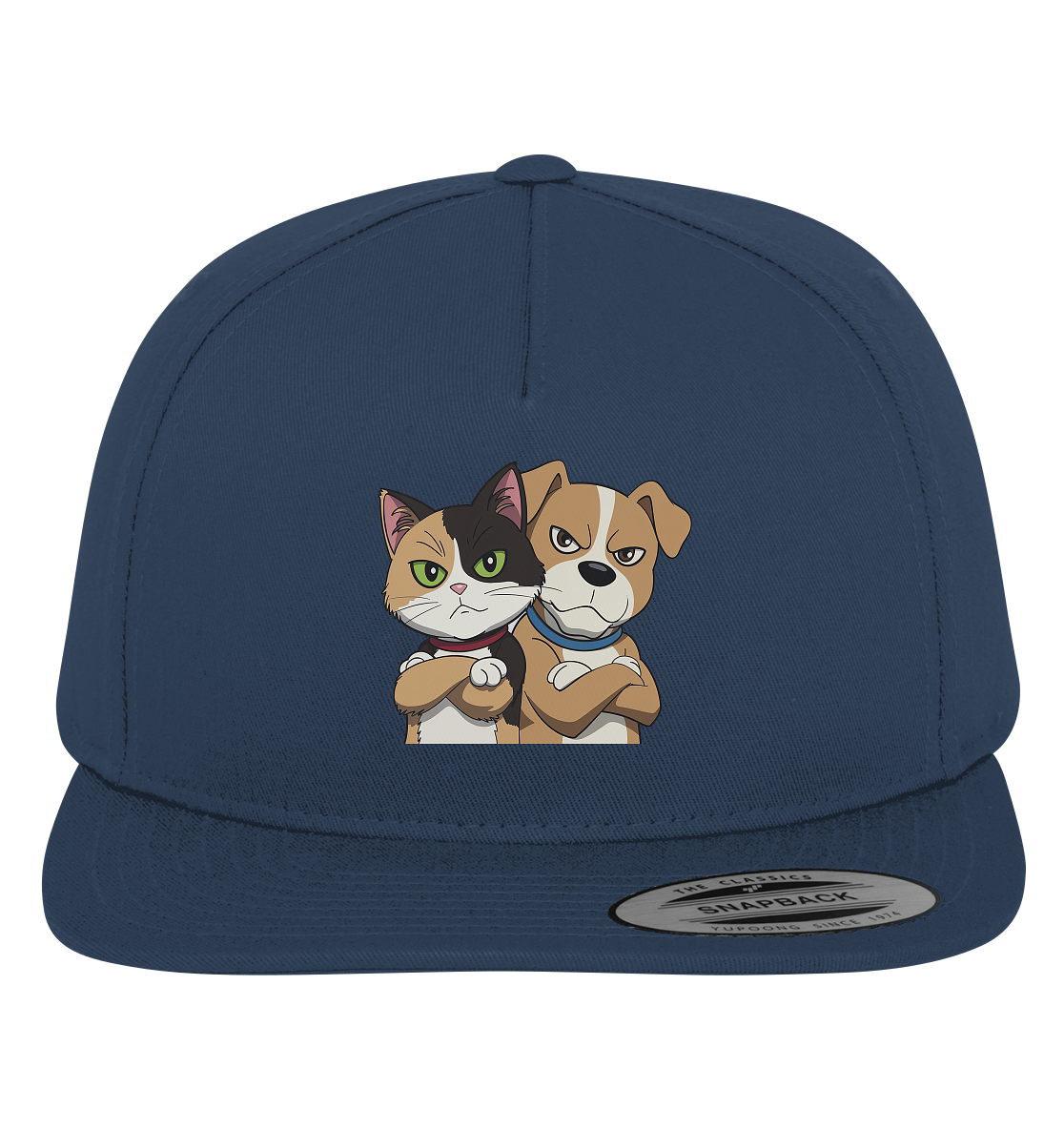 Hund und Katze grumpy - personalisierbar - Premium Snapback