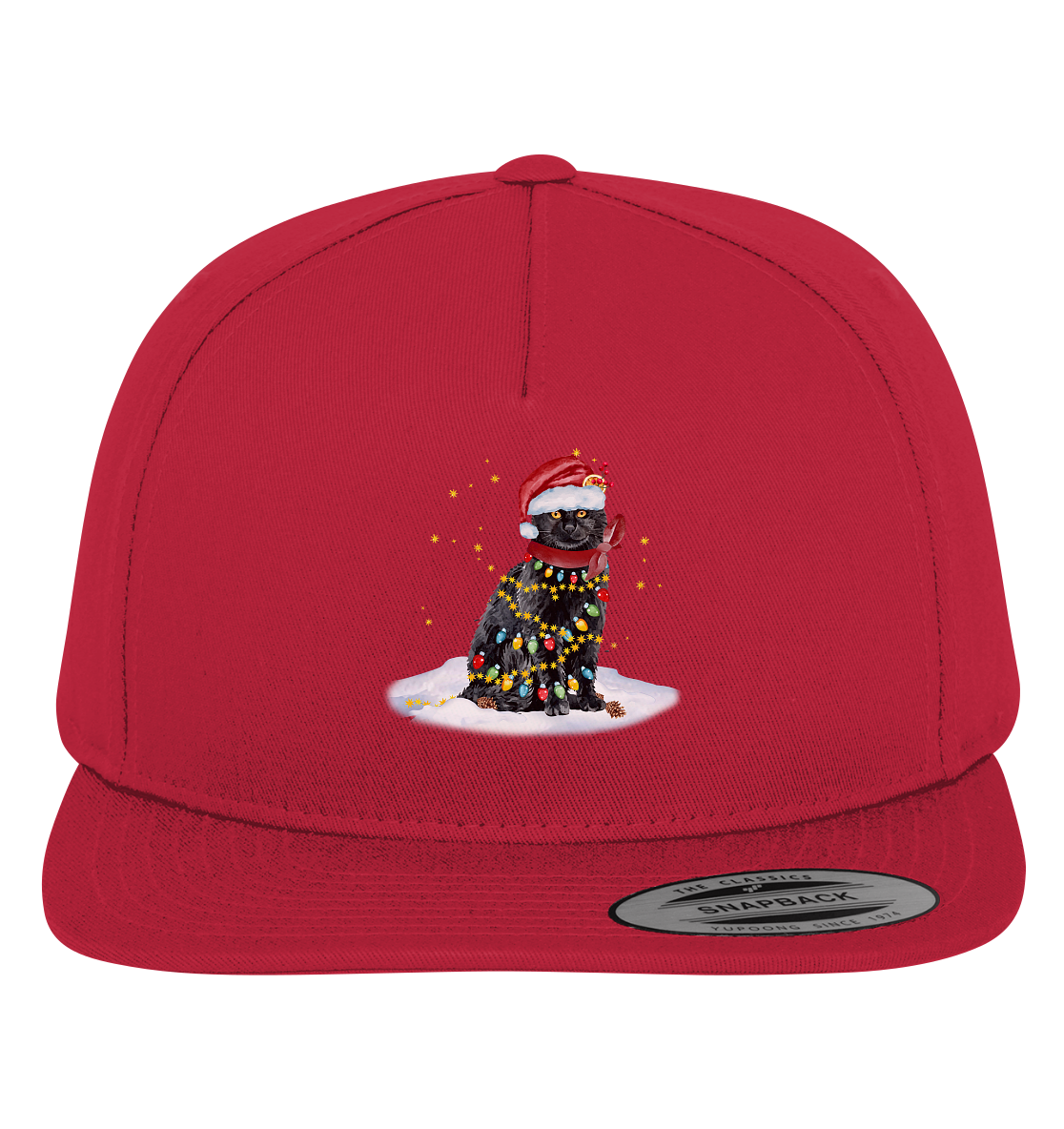Lustige Weihnachts Katze Zeichnung - Premium Snapback