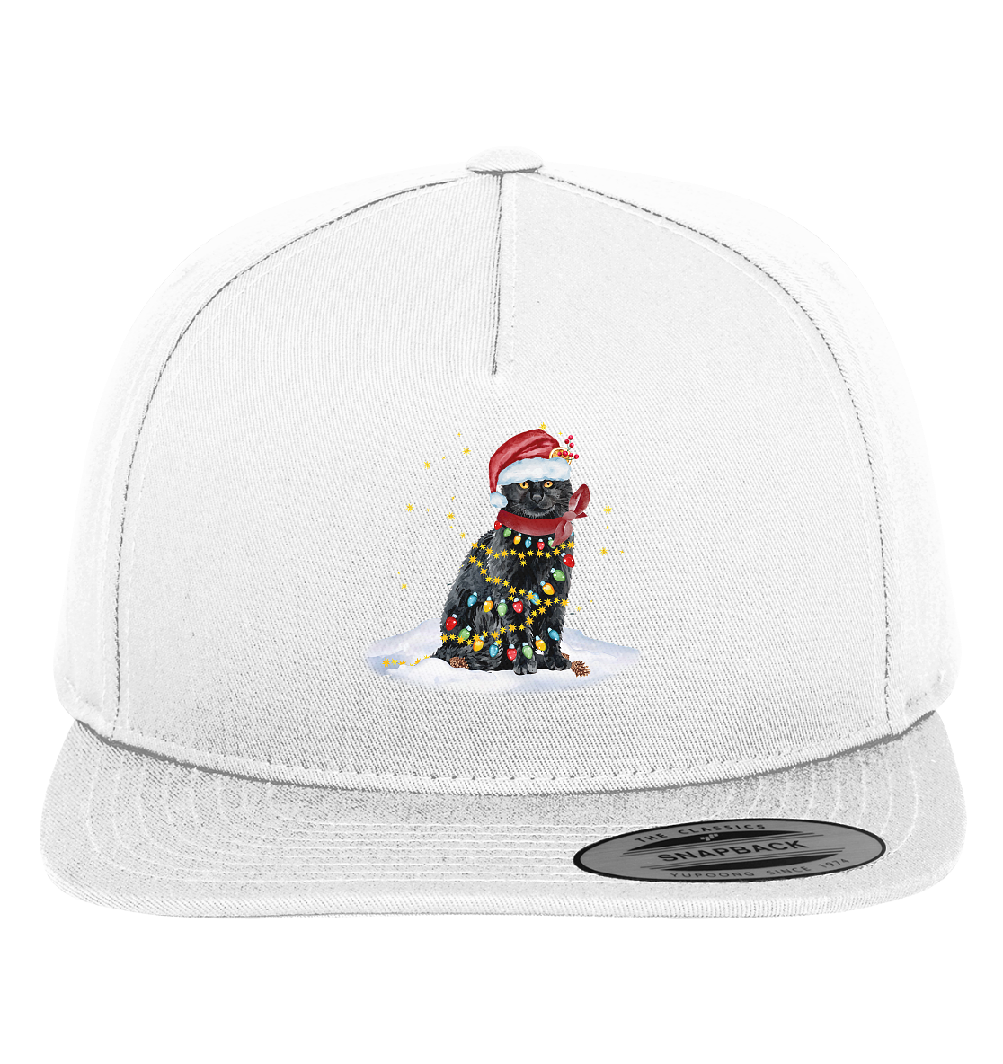 Lustige Weihnachts Katze Zeichnung - Premium Snapback