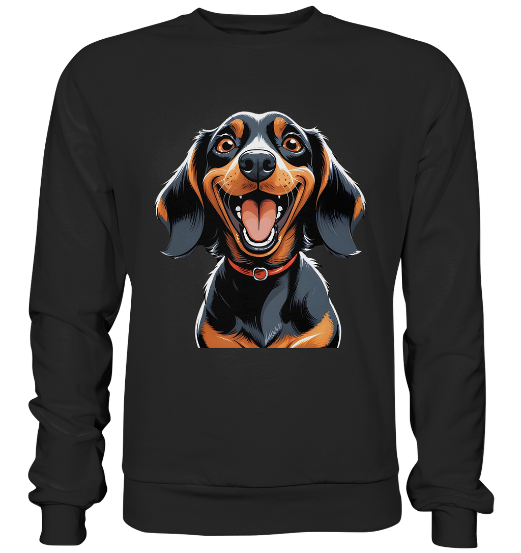 Happy Dackel Cartoon - Premium Sweatshirt