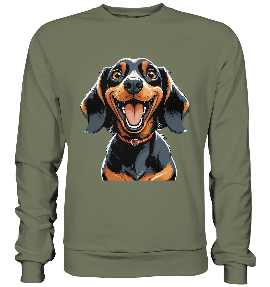 Happy Dackel Cartoon - Premium Sweatshirt