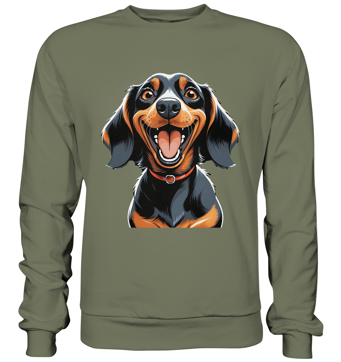 Happy Dackel Cartoon - Premium Sweatshirt