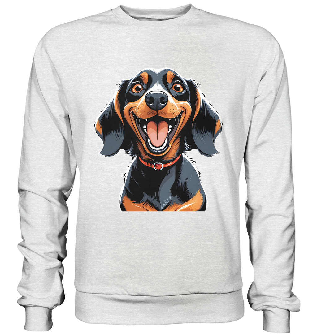 Happy Dackel Cartoon - Premium Sweatshirt
