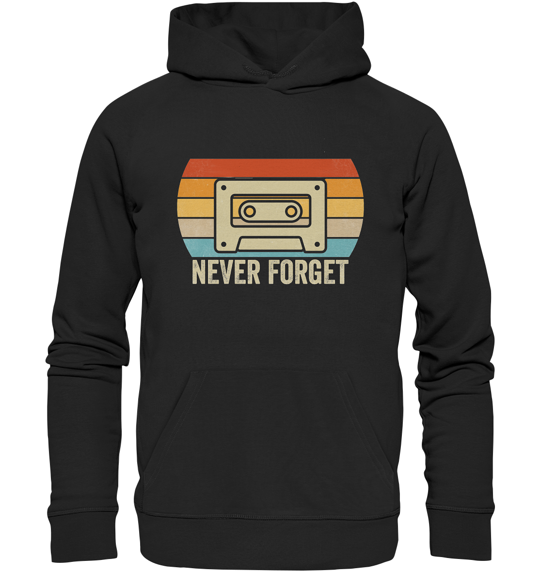 Never Forget Kassette 80's - Premium Unisex Hoodie