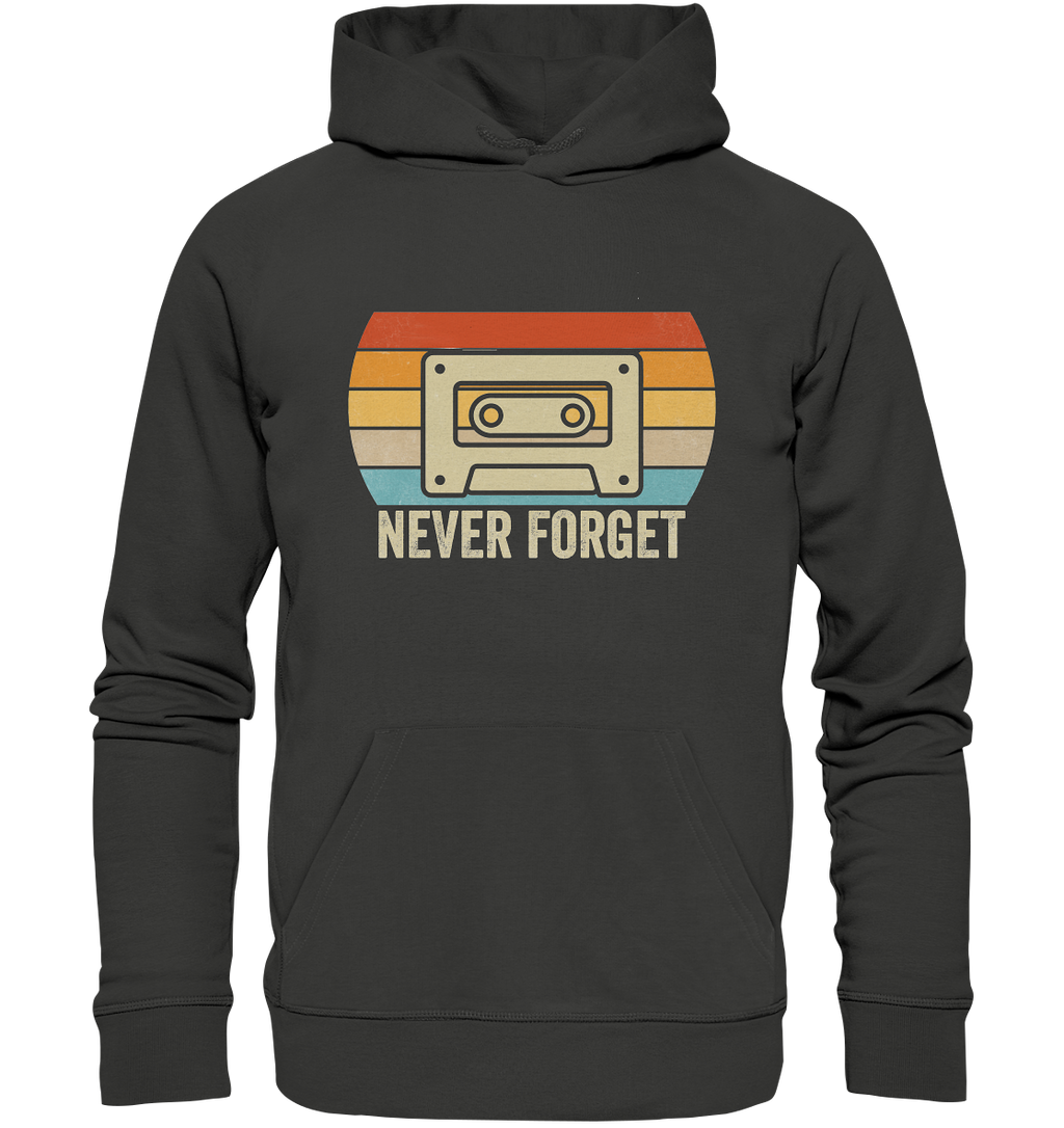 Never Forget Kassette 80's - Premium Unisex Hoodie
