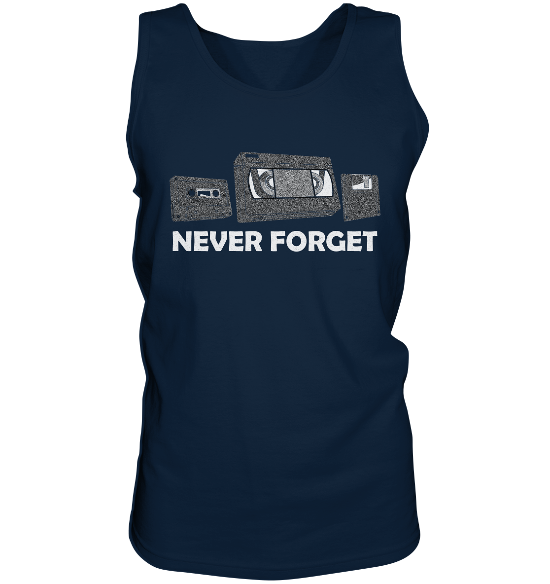 Kasette, VHS,  Disk - never forget - Tank-Top