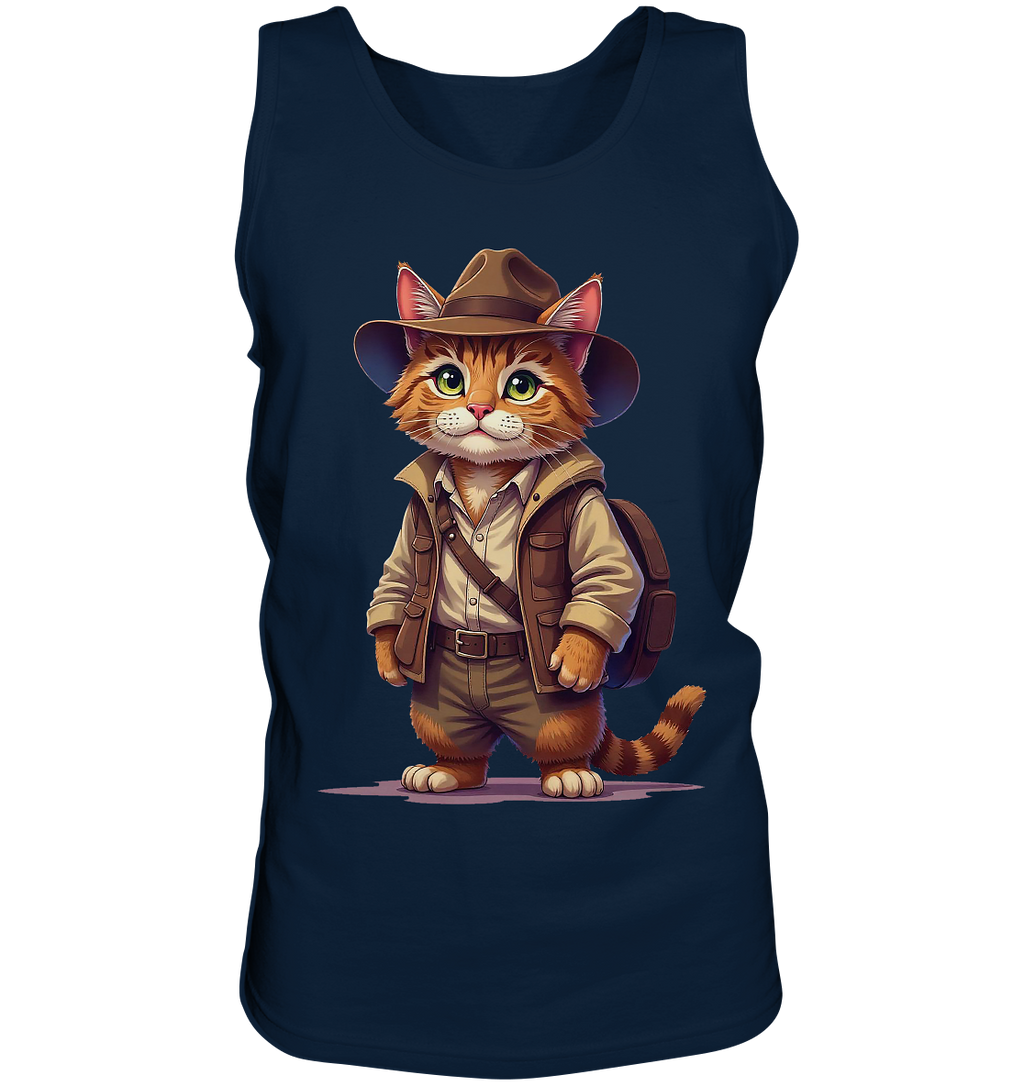 Abenteurer Katze Cartoon  - personalisierbar - Tank-Top