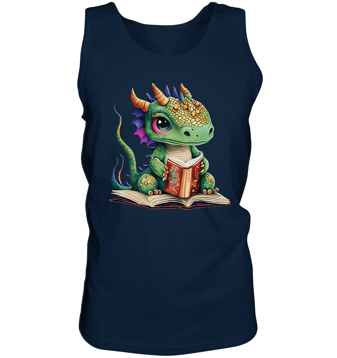 Kleiner lesender Drache -personalisierbar - Tank-Top