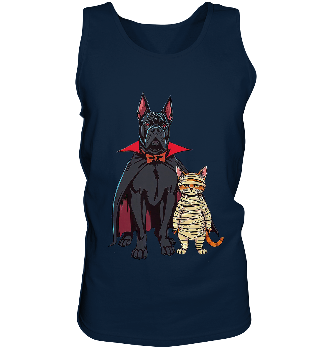 Halloween Cane Corso mit Katze als comic - Tank-Top