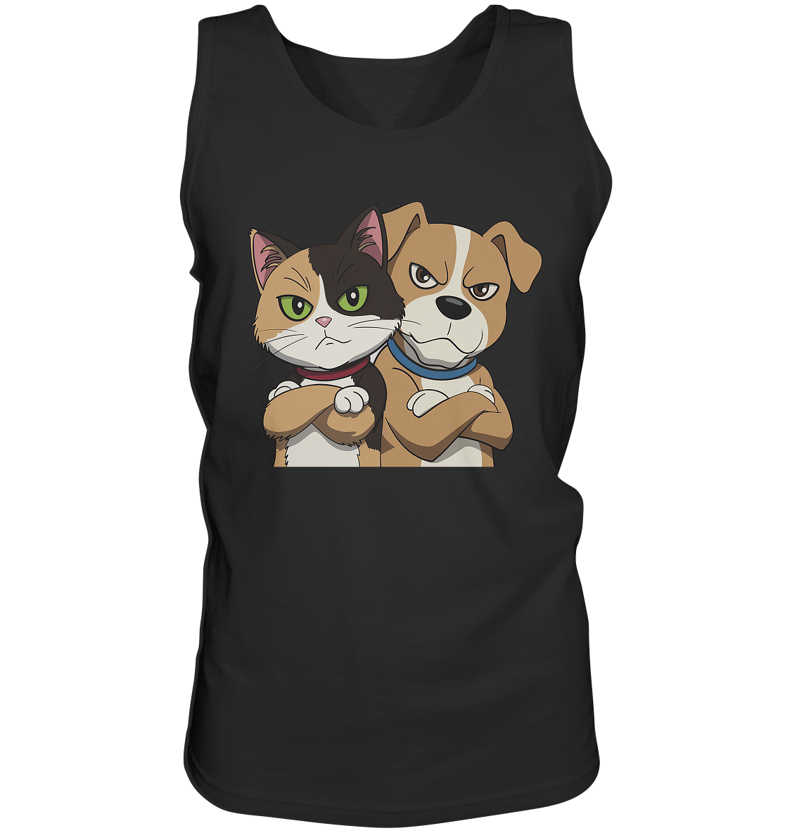 Hund und Katze grumpy - personalisierbar - Tank-Top