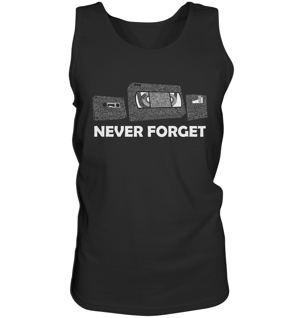 Kasette, VHS,  Disk - never forget - Tank-Top