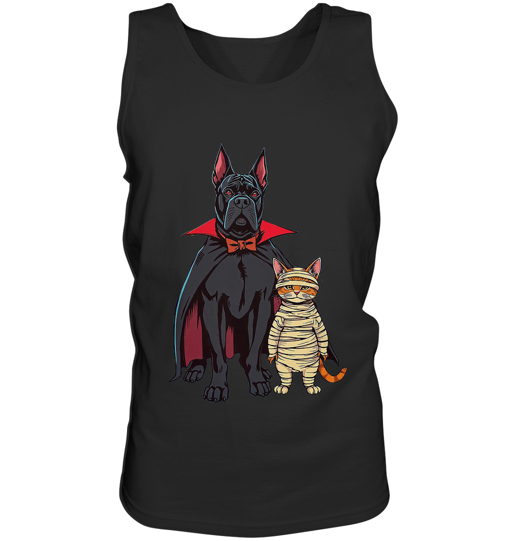 Halloween Cane Corso mit Katze als comic - Tank-Top