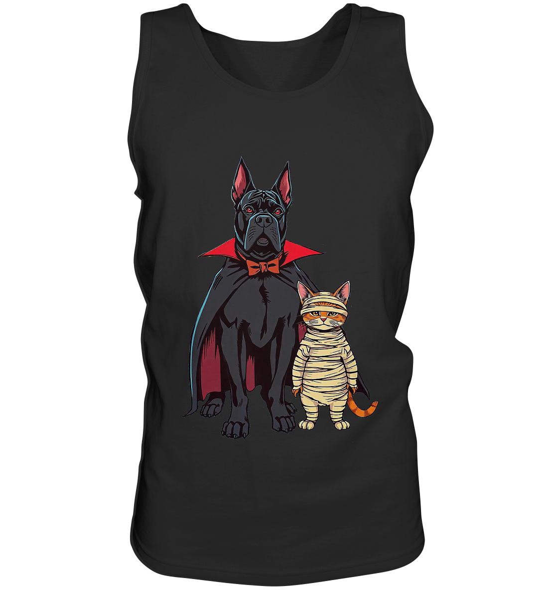 Halloween Cane Corso mit Katze als comic - Tank-Top