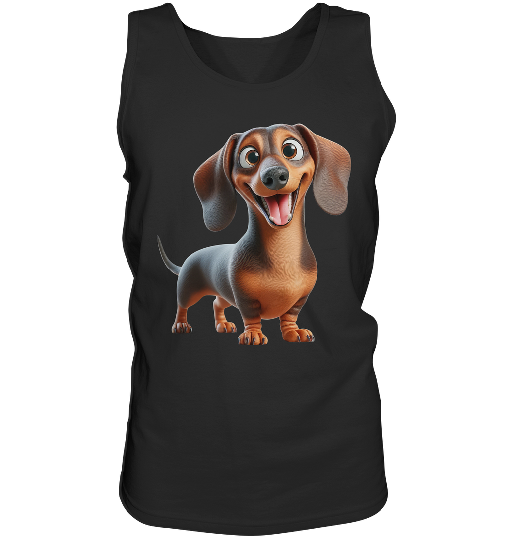 Happy Dackel Cartoon - personalisierbar - Tank-Top