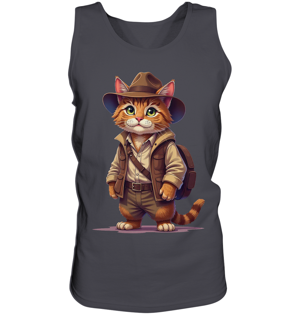 Abenteurer Katze Cartoon  - personalisierbar - Tank-Top