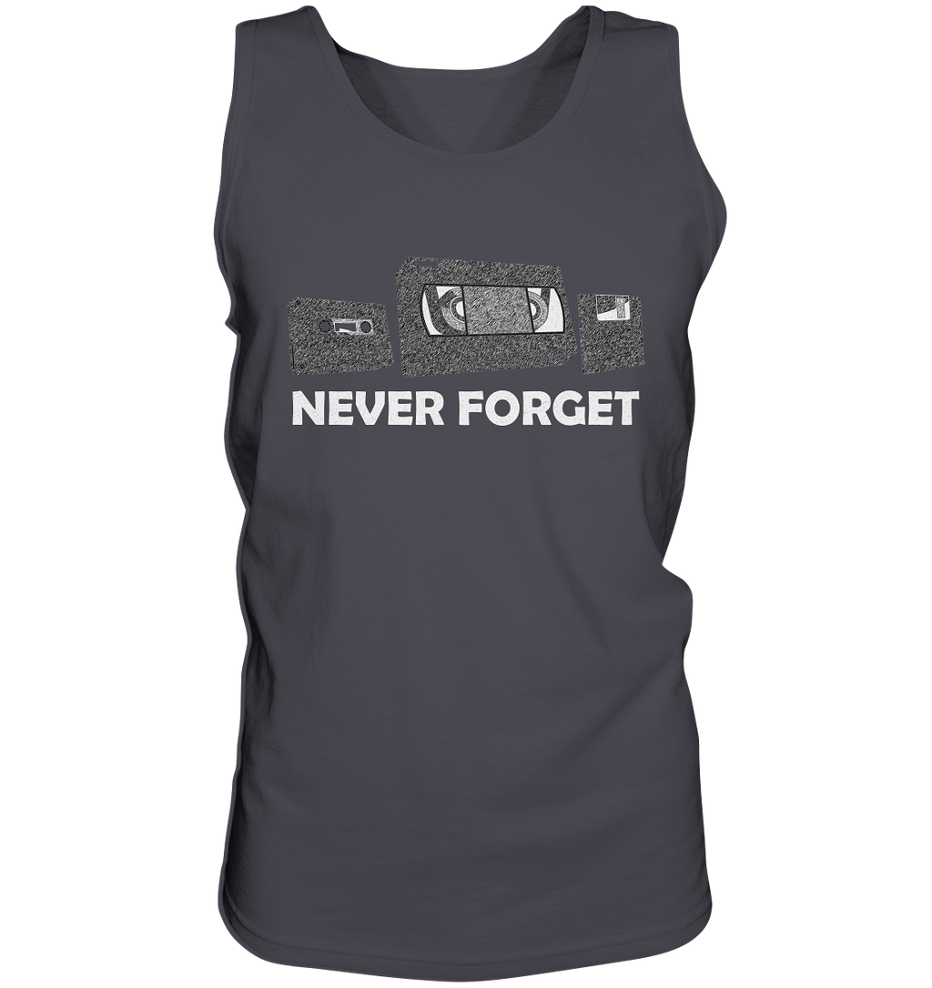 Kasette, VHS,  Disk - never forget - Tank-Top