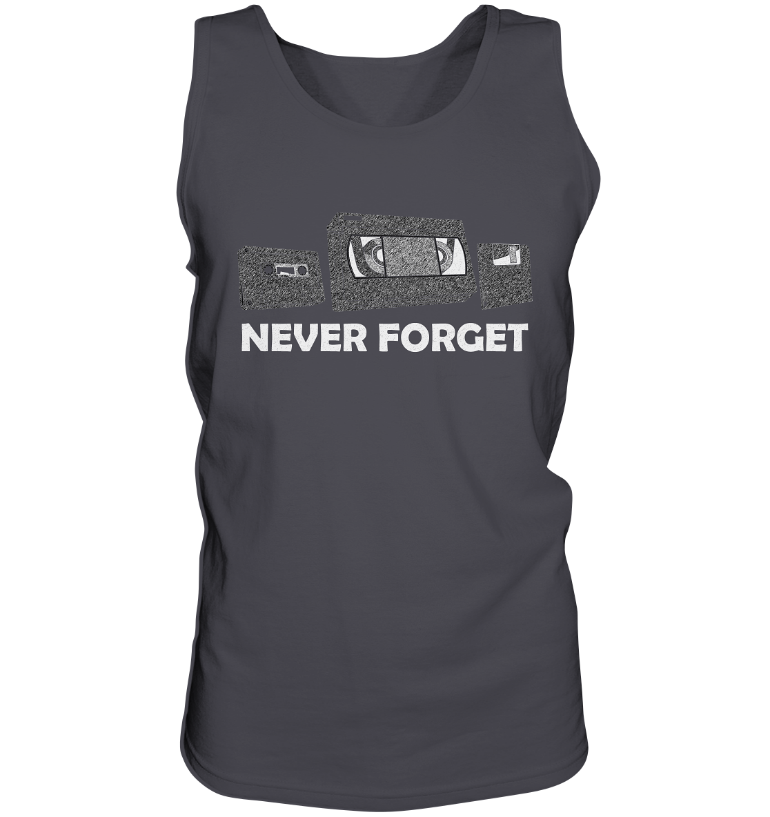 Kasette, VHS,  Disk - never forget - Tank-Top