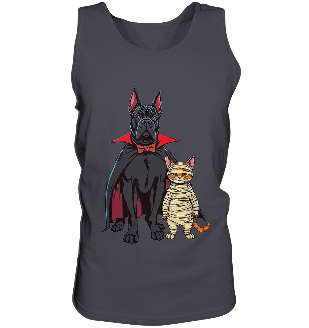 Halloween Cane Corso mit Katze als comic - Tank-Top