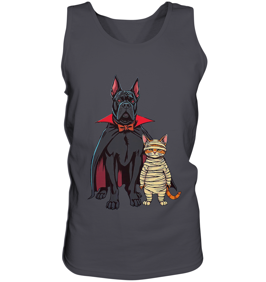 Halloween Cane Corso mit Katze als comic - Tank-Top